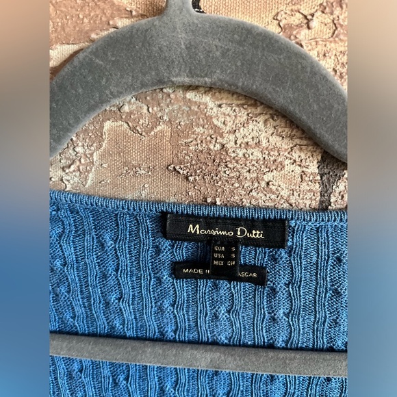 Massimo Dutti Set of 2 Pink & Blue Cable-knit V-neck Sweater Top Size Small - Picture 4 of 9